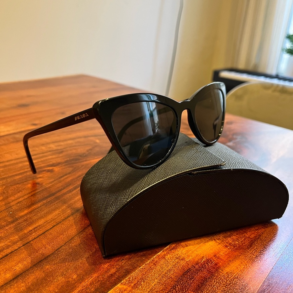 Authentic Prada Black Cat-Eye Sunglasses